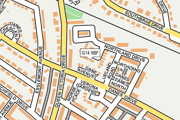 G14 9BF map - OS OpenMap – Local (Ordnance Survey)