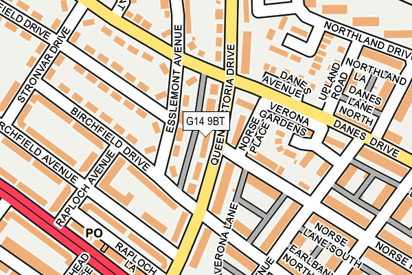 G14 9BT map - OS OpenMap – Local (Ordnance Survey)