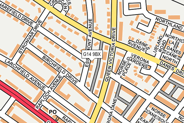 G14 9BX map - OS OpenMap – Local (Ordnance Survey)