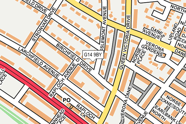 G14 9BY map - OS OpenMap – Local (Ordnance Survey)