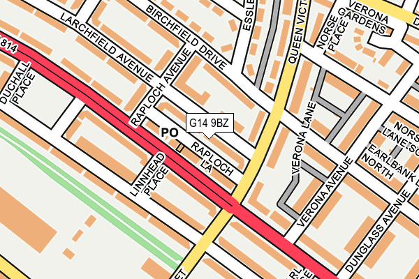 G14 9BZ map - OS OpenMap – Local (Ordnance Survey)