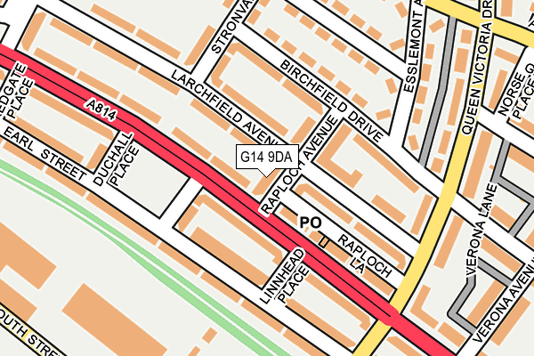 G14 9DA map - OS OpenMap – Local (Ordnance Survey)