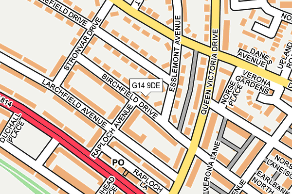G14 9DE map - OS OpenMap – Local (Ordnance Survey)