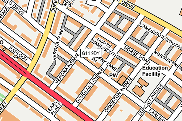 G14 9DY map - OS OpenMap – Local (Ordnance Survey)