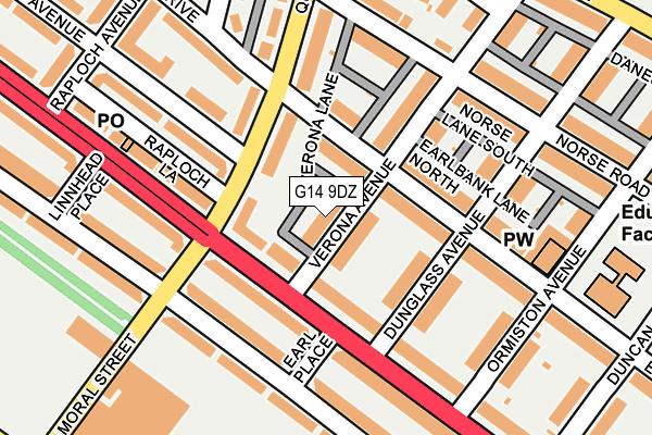 G14 9DZ map - OS OpenMap – Local (Ordnance Survey)