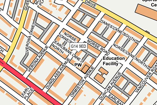 G14 9ED map - OS OpenMap – Local (Ordnance Survey)