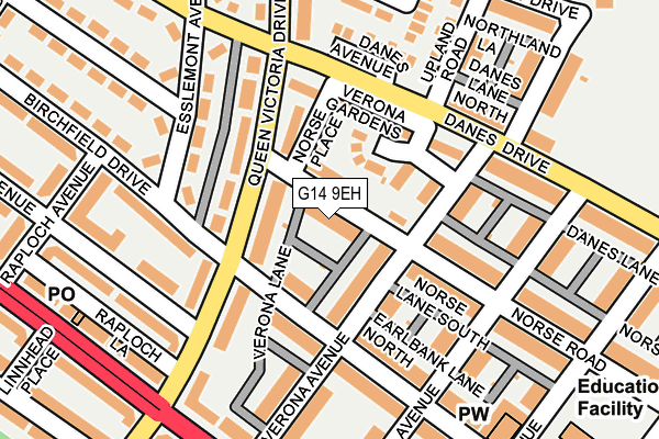 G14 9EH map - OS OpenMap – Local (Ordnance Survey)