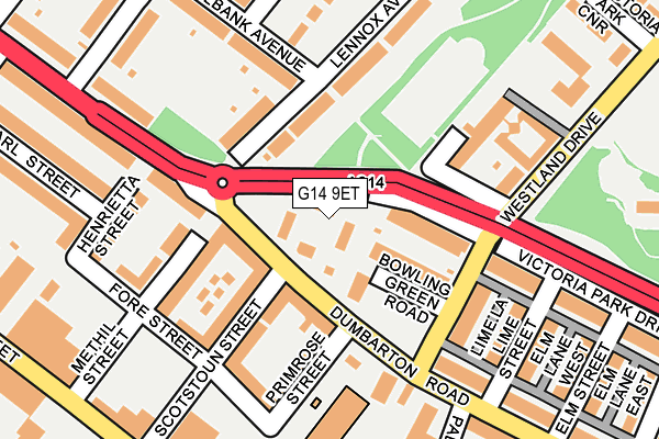 G14 9ET map - OS OpenMap – Local (Ordnance Survey)