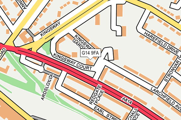 G14 9FA map - OS OpenMap – Local (Ordnance Survey)