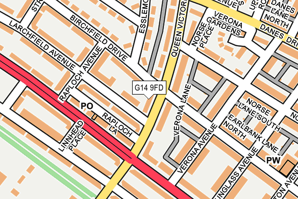 G14 9FD map - OS OpenMap – Local (Ordnance Survey)