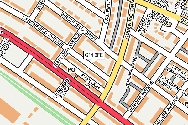 G14 9FE map - OS OpenMap – Local (Ordnance Survey)