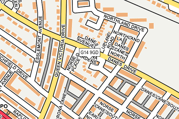 G14 9GD map - OS OpenMap – Local (Ordnance Survey)