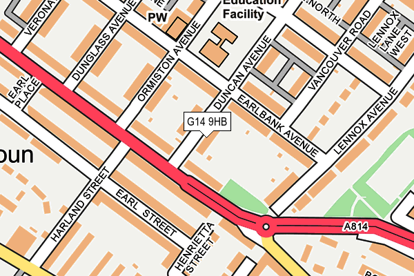 G14 9HB map - OS OpenMap – Local (Ordnance Survey)