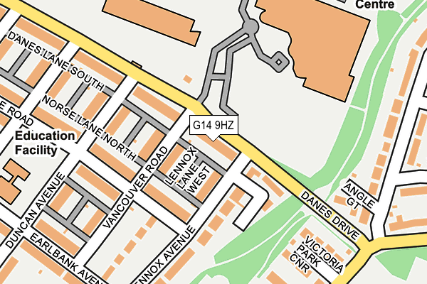 G14 9HZ map - OS OpenMap – Local (Ordnance Survey)