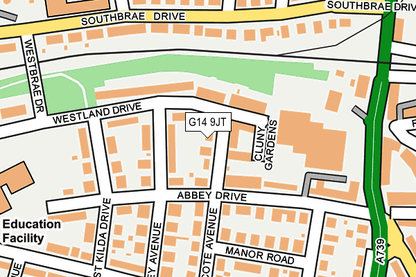 G14 9JT map - OS OpenMap – Local (Ordnance Survey)