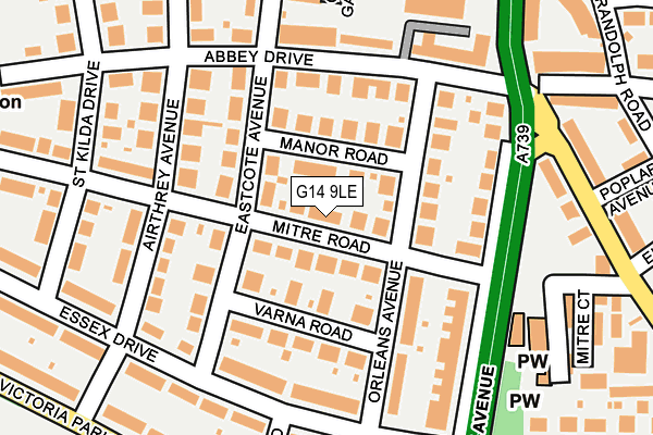 G14 9LE map - OS OpenMap – Local (Ordnance Survey)