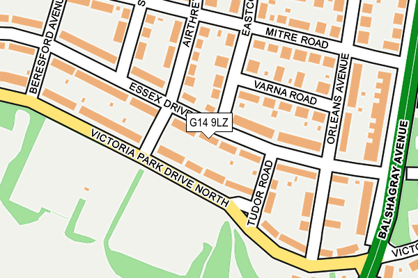 G14 9LZ map - OS OpenMap – Local (Ordnance Survey)