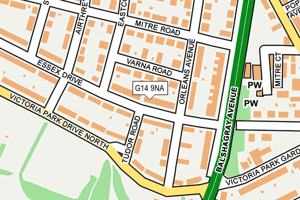 G14 9NA map - OS OpenMap – Local (Ordnance Survey)
