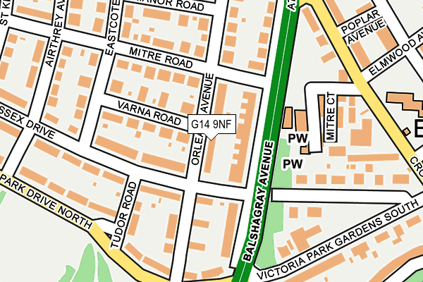 G14 9NF map - OS OpenMap – Local (Ordnance Survey)
