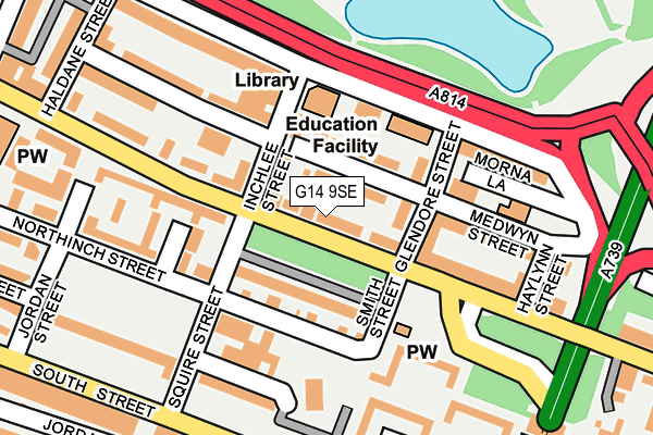 G14 9SE map - OS OpenMap – Local (Ordnance Survey)