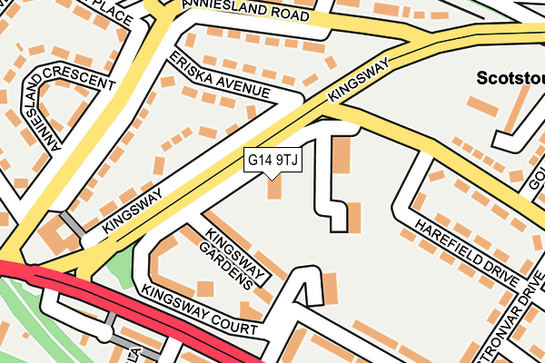 G14 9TJ map - OS OpenMap – Local (Ordnance Survey)