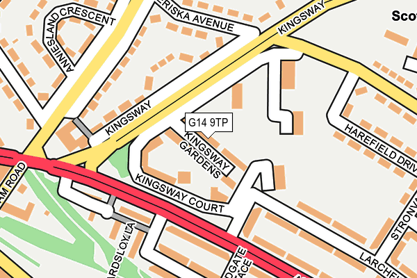 G14 9TP map - OS OpenMap – Local (Ordnance Survey)