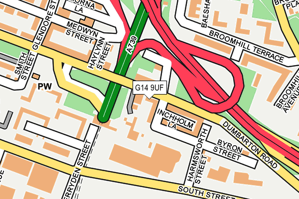 G14 9UF map - OS OpenMap – Local (Ordnance Survey)