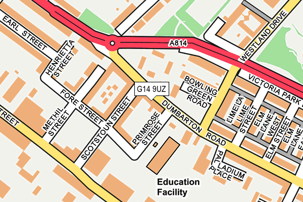 G14 9UZ map - OS OpenMap – Local (Ordnance Survey)