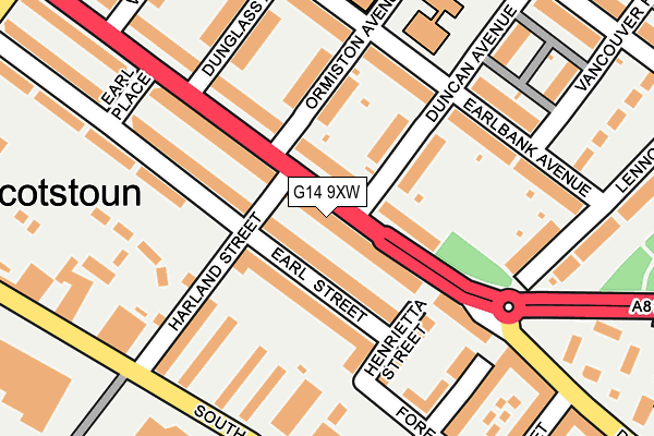 G14 9XW map - OS OpenMap – Local (Ordnance Survey)