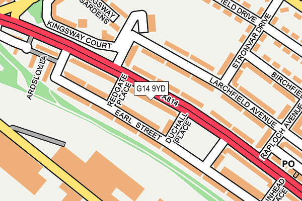 G14 9YD map - OS OpenMap – Local (Ordnance Survey)