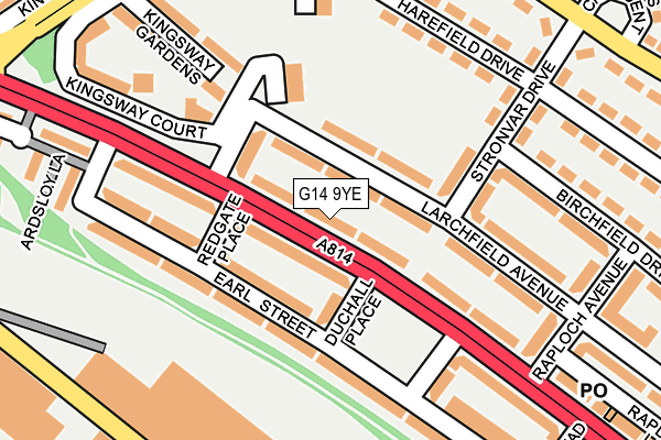 G14 9YE map - OS OpenMap – Local (Ordnance Survey)