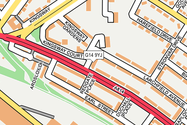G14 9YJ map - OS OpenMap – Local (Ordnance Survey)