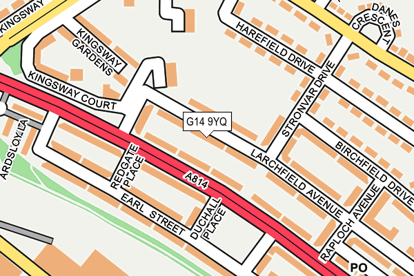 G14 9YQ map - OS OpenMap – Local (Ordnance Survey)