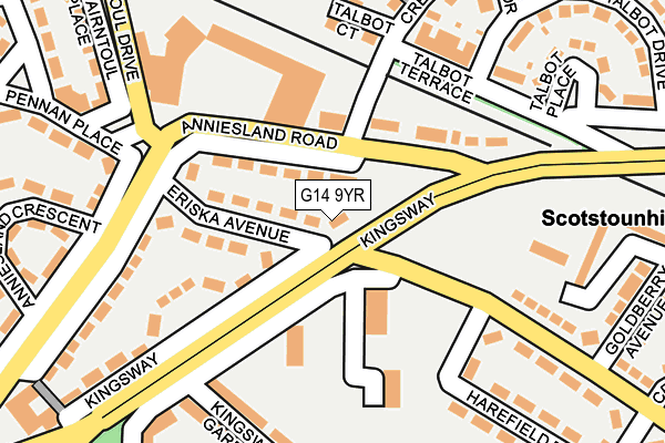 G14 9YR map - OS OpenMap – Local (Ordnance Survey)