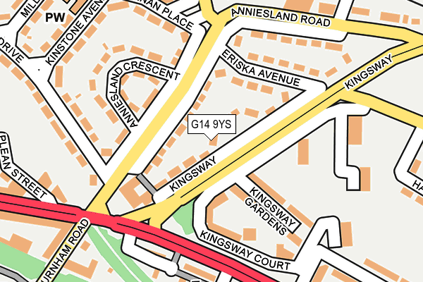 G14 9YS map - OS OpenMap – Local (Ordnance Survey)