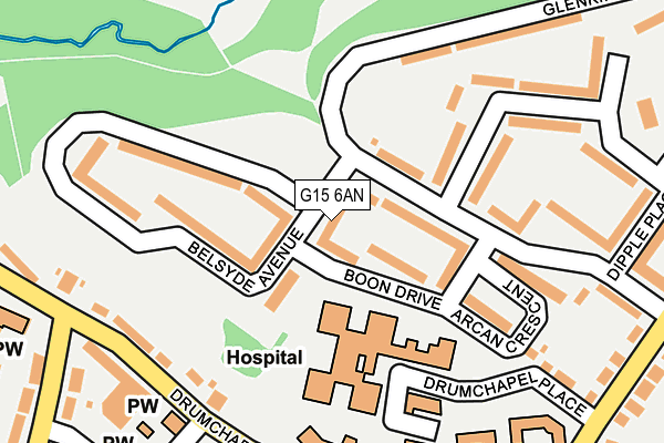 G15 6AN map - OS OpenMap – Local (Ordnance Survey)