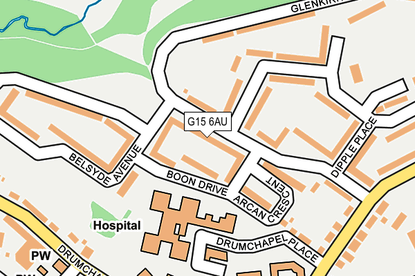 G15 6AU map - OS OpenMap – Local (Ordnance Survey)
