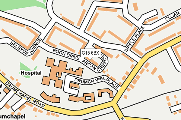 G15 6BX map - OS OpenMap – Local (Ordnance Survey)
