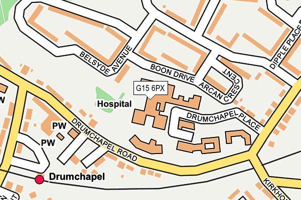 G15 6PX map - OS OpenMap – Local (Ordnance Survey)