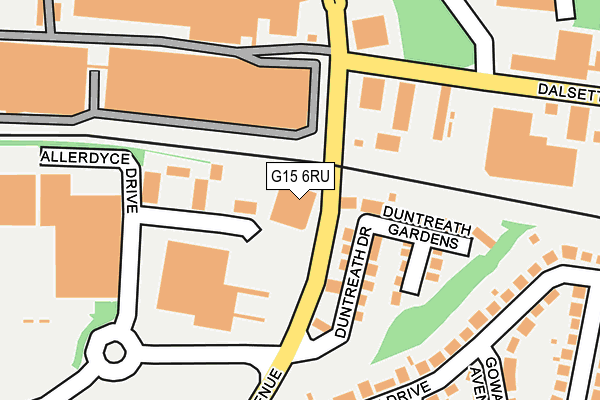 G15 6RU map - OS OpenMap – Local (Ordnance Survey)