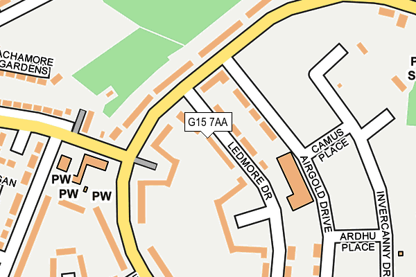 G15 7AA map - OS OpenMap – Local (Ordnance Survey)