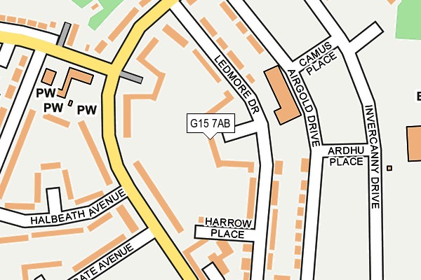 G15 7AB map - OS OpenMap – Local (Ordnance Survey)