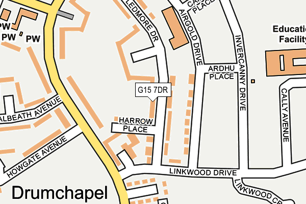 G15 7DR map - OS OpenMap – Local (Ordnance Survey)