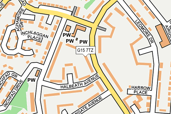 G15 7TZ map - OS OpenMap – Local (Ordnance Survey)