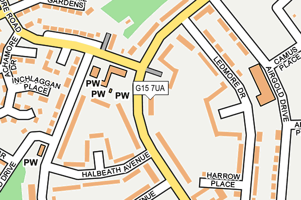 G15 7UA map - OS OpenMap – Local (Ordnance Survey)