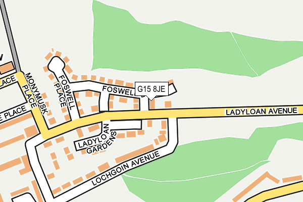 G15 8JE map - OS OpenMap – Local (Ordnance Survey)
