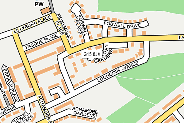 G15 8JX map - OS OpenMap – Local (Ordnance Survey)