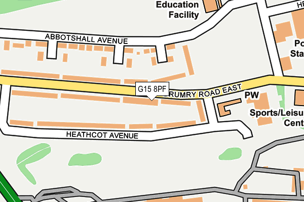 G15 8PF map - OS OpenMap – Local (Ordnance Survey)