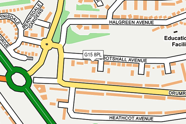 G15 8PL map - OS OpenMap – Local (Ordnance Survey)