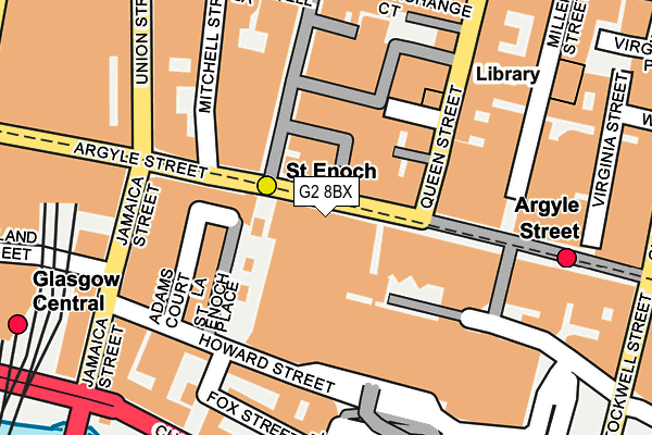 G2 8BX map - OS OpenMap – Local (Ordnance Survey)